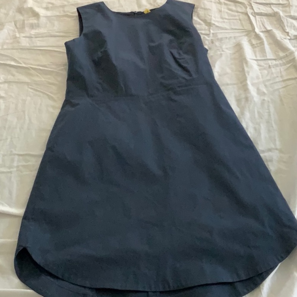 Muted blue linen dress